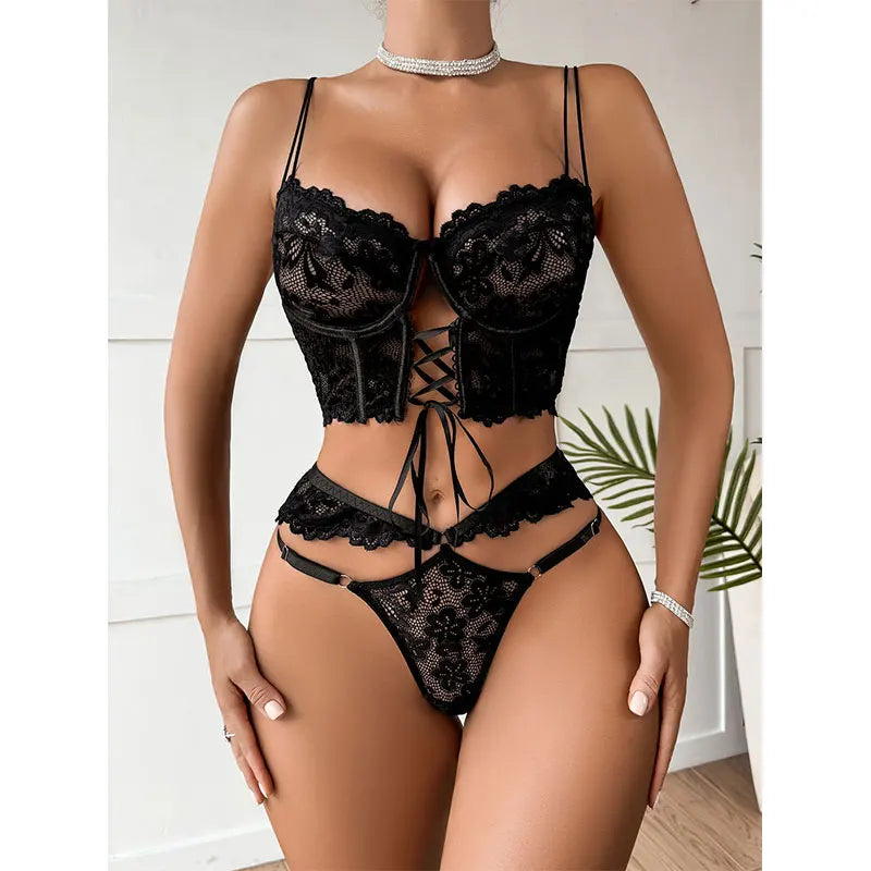 Floral Lace Underwire Set